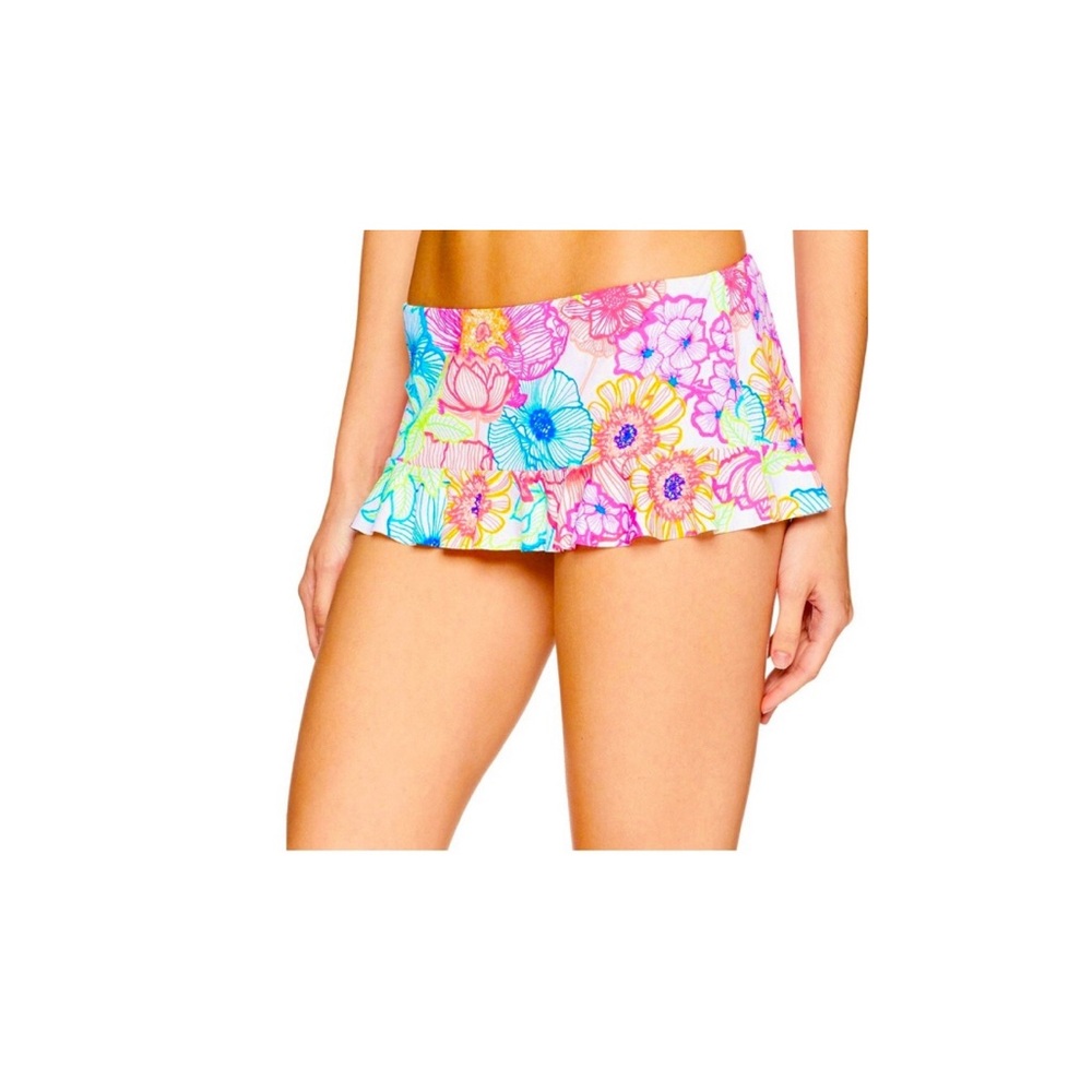 NEW 2PC BLUE ROD BEATTIE PRINT RUFFLE TOP & SKIRTED HIPSTER BIKINI SWIMSUIT 8 - Picture 7 of 9